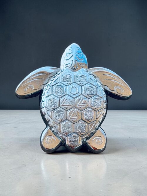 MAAYANS — LA GARDIENNE DES OCÉANS ANCIENS - MAAYANS — TORTUE SILVER VINTAGE - Talisman Mystique Kabbalistique -Pendentif + cordon turquoise