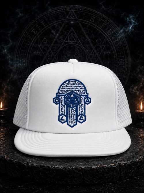 TRUCKER HAT HAND ODLC - WHITE & BLUE