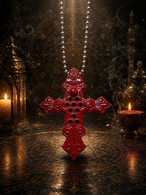 CROIX SALOMONIENNE — LE SCEAU D’ADOM RED AGATE Le Pentacle Mystique Kabbalistique des Cinq Portes du Ciel