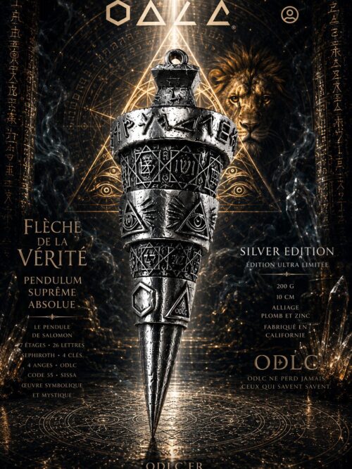 FLÈCHE DE LA VÉRITÉ PENDULUM SUPRÊME ABSOLUE — SILVER EDITION - Édition Ultra Limitée • Silver Edition • 200 g • 10 cm • Alliage plomb et zinc •