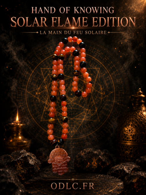 HAND OF KNOWING — SOLAR FLAME EDITION
LA MAIN DU FEU SOLAIRE
Rose Gold Edition • Jade Orange • Œil de Tigre