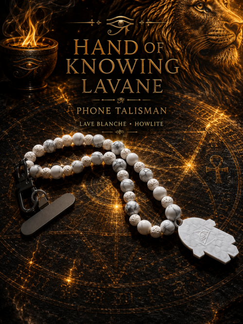 Hand of knowing Lavane - phone talisman - lave blanche howlite