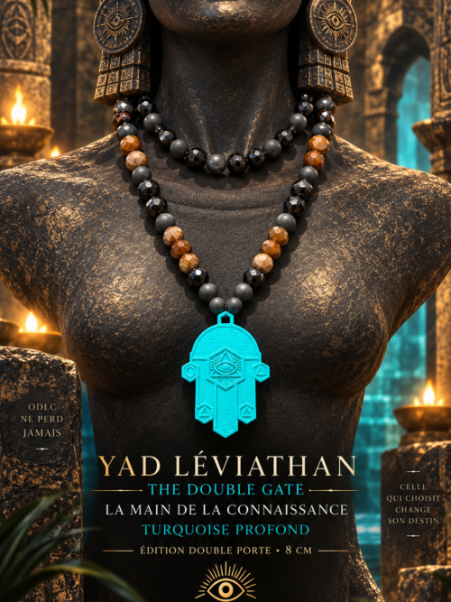 YAD LÉVIATHAN — THE DOUBLE GATE
LA MAIN DE LA CONNAISSANCE — TURQUOISE PROFOND
ÉDITION DOUBLE PORTE • 8 CM