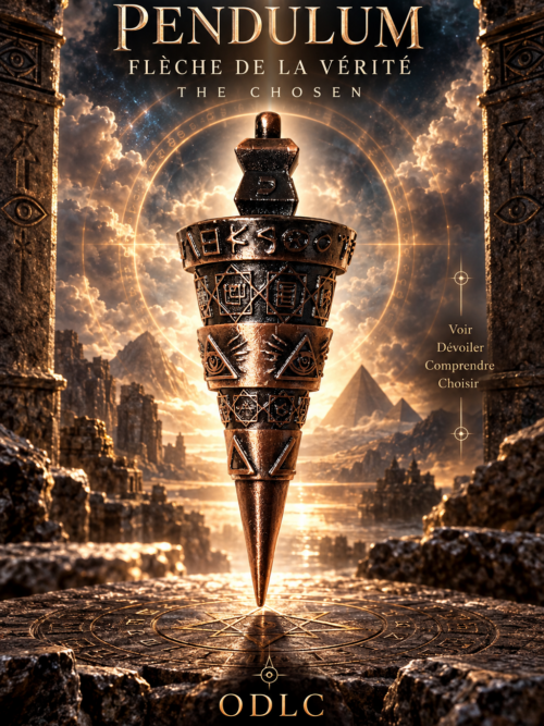 PENDULUM — FLÈCHE DE LA VÉRITÉ — THE CHOSEN
CHAPITRE IV • LE PENDULE DE L’ÉLU — ÉDITION BRONZE VIEILLI