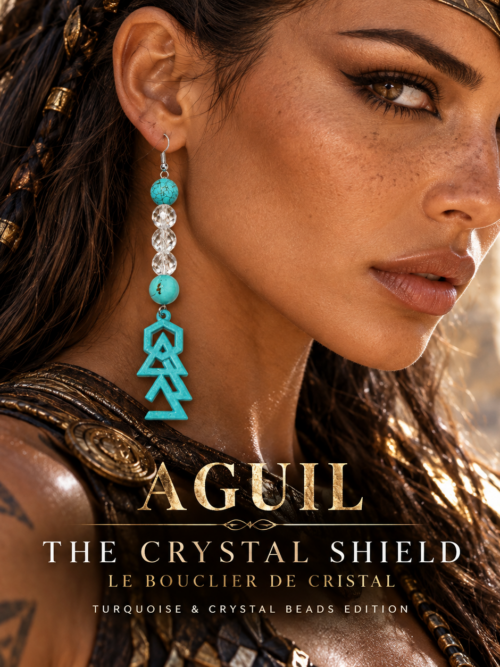 AGUIL NETZAH — THE CRYSTAL SHIELD
LE BOUCLIER DE CRISTAL
Turquoise & Crystal Beads Edition a l’unité. 4 cm