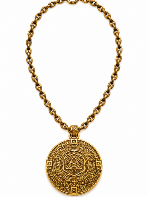 OLLIN — THE EYE OF TIME — THE DIVINE CROWN
LA COURONNE DIVINE
Talisman mystique — Pentacle kabbalistique — 5 cm — Luminous Gold Edition
