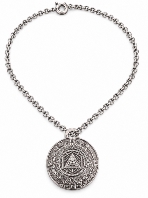 OLLIN — THE FIRST EYE — Le Premier Œil- Pentacle Kabbalistique- L’œil du temps - Silver
