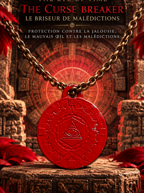 OLLIN — THE EYE OF TIME THE CURSE BREAKER LE BRISEUR DE MALÉDICTIONS
Scarlet Red Edition — Talisman mystique de protection symbolique contre le mauvais œil, la jalousie et les malédictions.